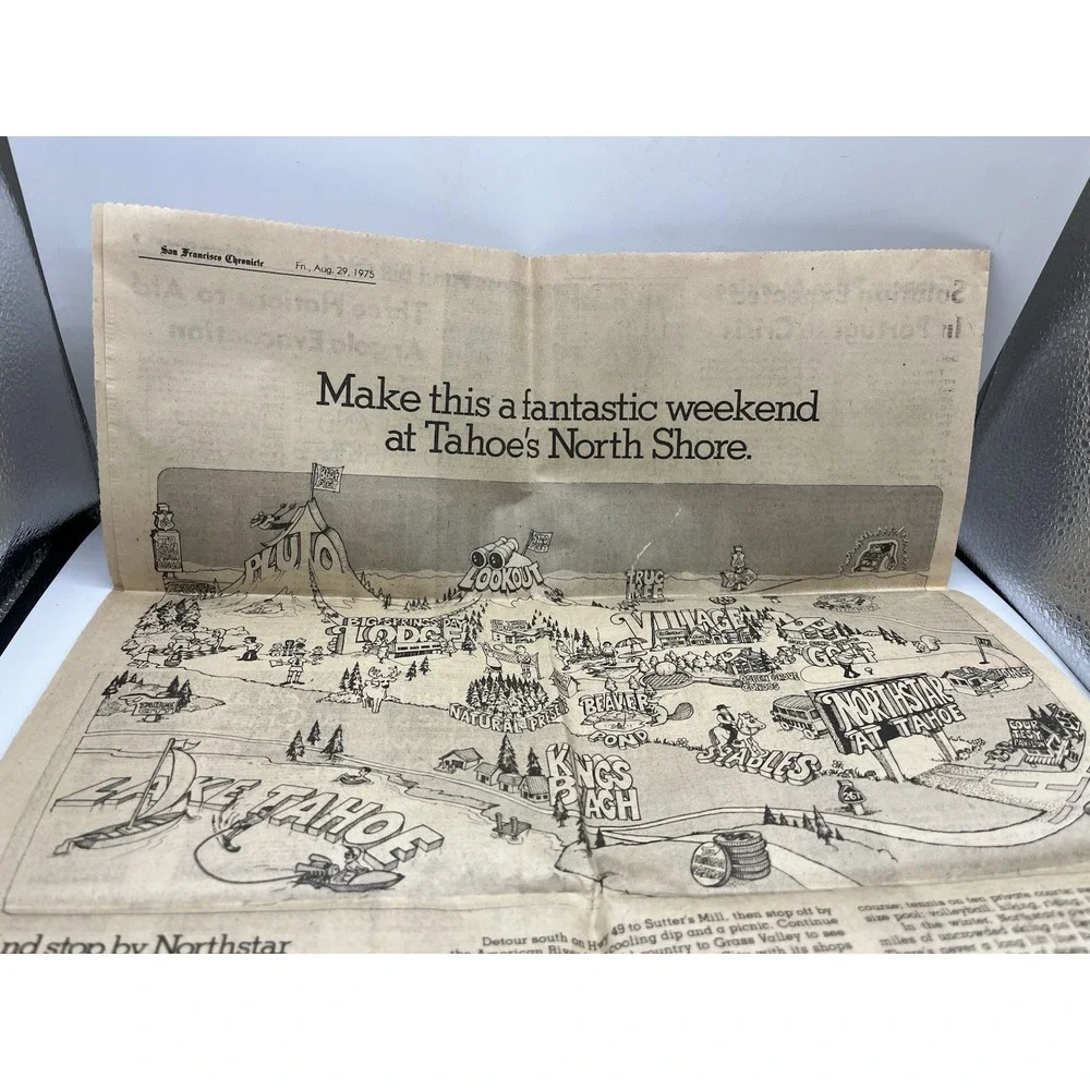 San Francisco Chronicle Newspaper August 1975 70s North Shore Tahoe Kings Beach